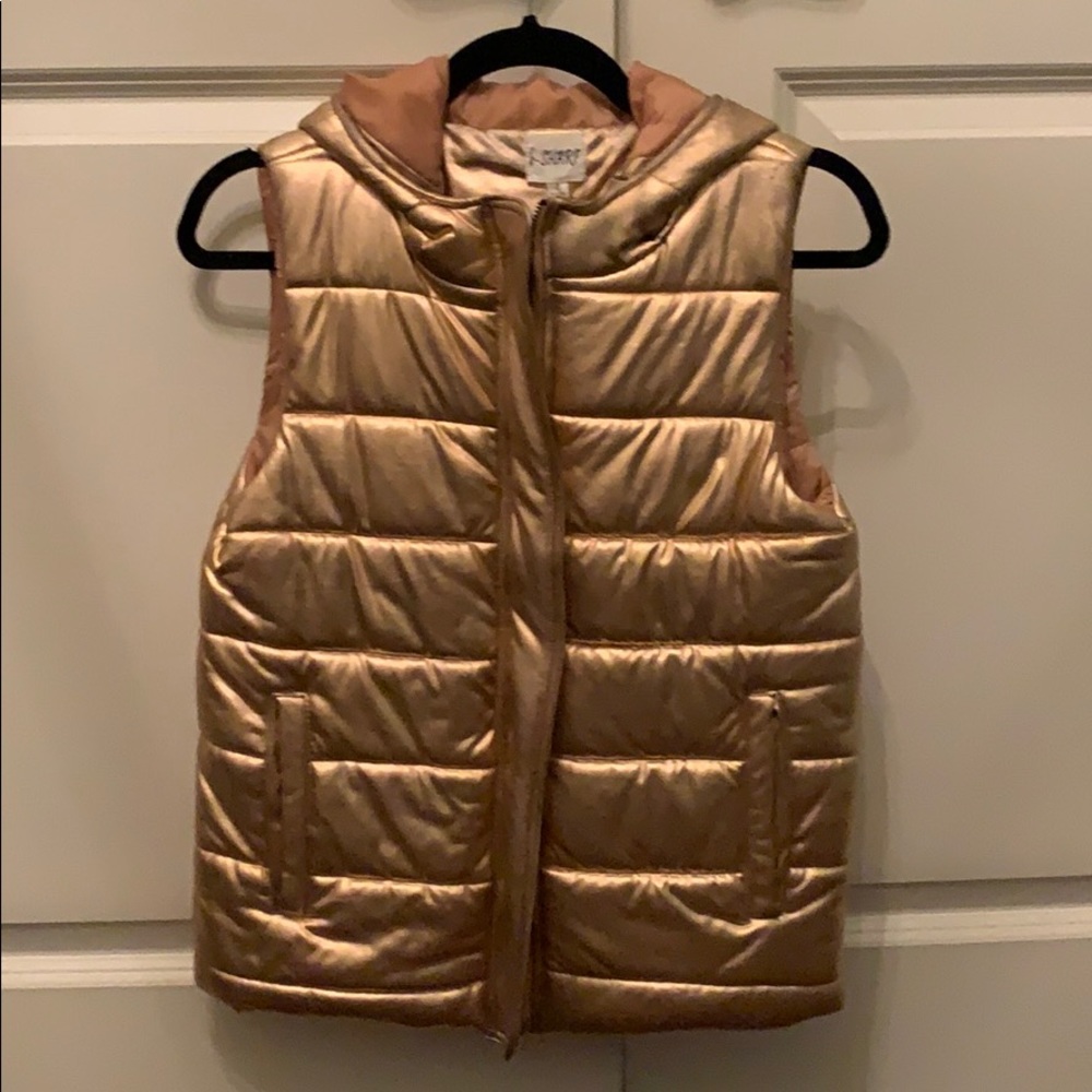 Rose gold puffy vest